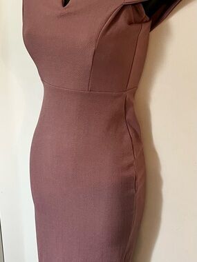 Boohoo Dusty Mauve Fitted Midi Dress